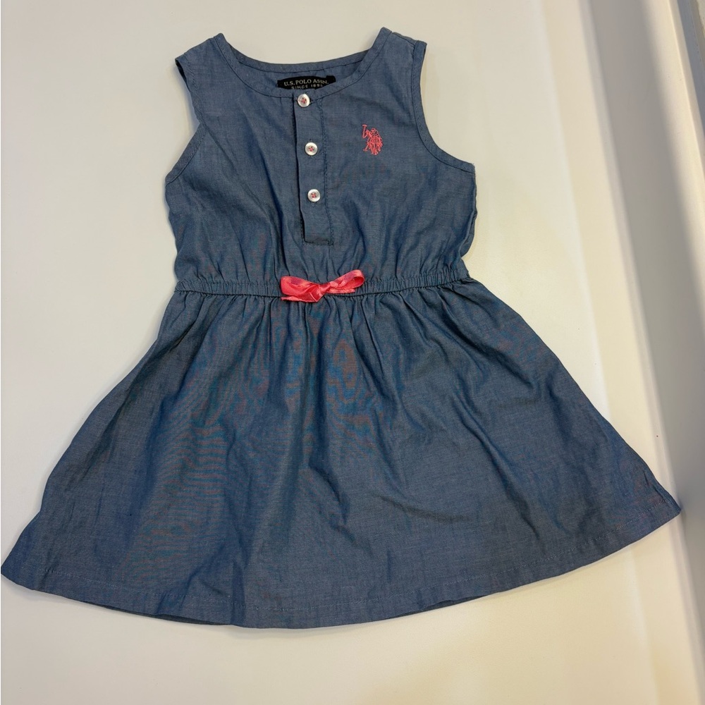 US Polo Toddler Dress 2T Denim Girls